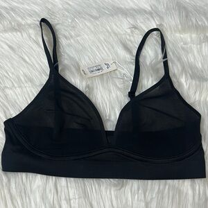 Smoothez By Aerie Black Mesh Bralette S